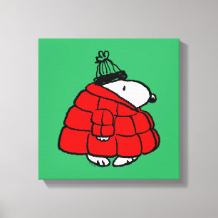 Peanuts Snoopy Red Puffer Jacket Canvas Print