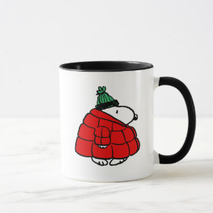Peanuts   Snoopy Red Puffer Jacket Mug