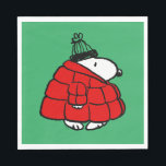 Peanuts | Snoopy Red Puffer Jacket Napkin<br><div class="desc">Check out this fun Peanuts design featuring Snoopy in his red puffy winter jacket.</div>