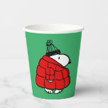 Peanuts | Snoopy Red Puffer Jacket Paper Cups<br><div class="desc">Check out this fun Peanuts design featuring Snoopy in his red puffy winter jacket.</div>