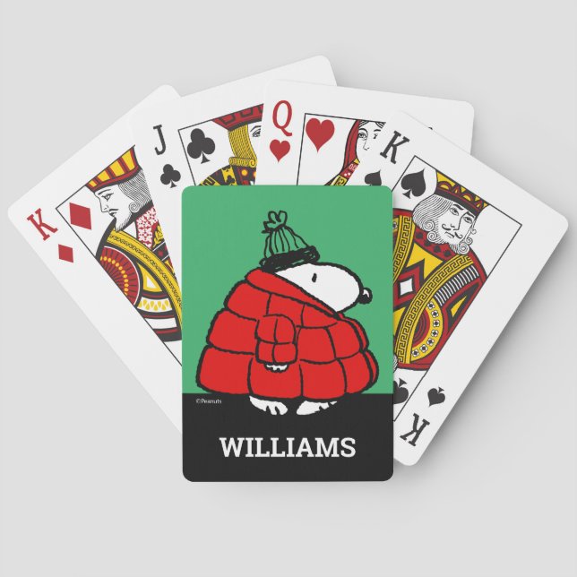Peanuts | Snoopy Red Puffer Jacket Playing Cards (Back)