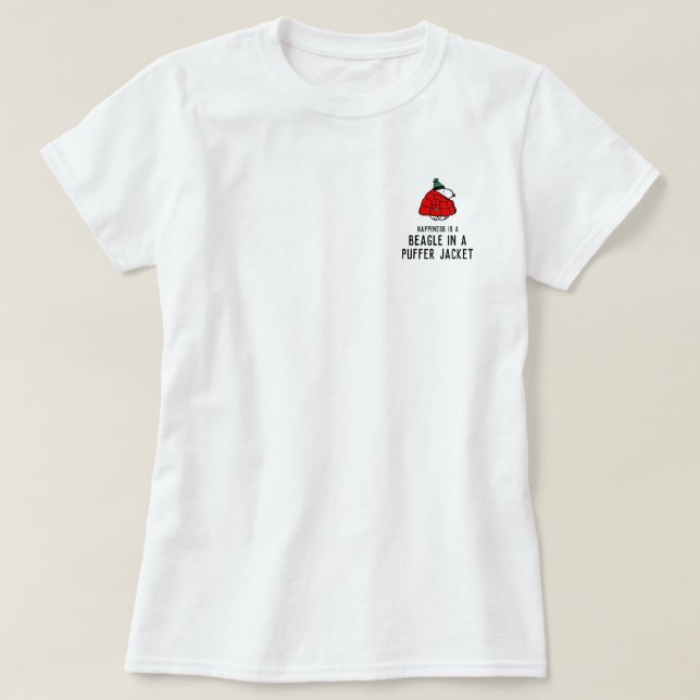 Peanuts | Snoopy Red Puffer Jacket T-Shirt (Design Front)