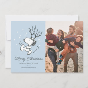 Peanuts   Snoopy Reindeer Crossing Christmas  Holiday Card