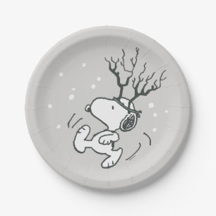 Peanuts   Snoopy Reindeer Paper Plate