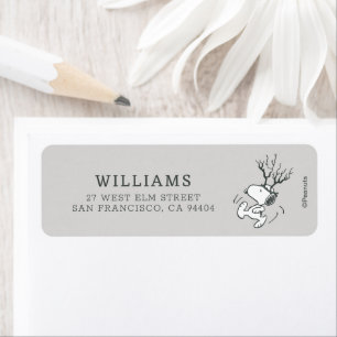 Peanuts   Snoopy Reindeer Return Address Label