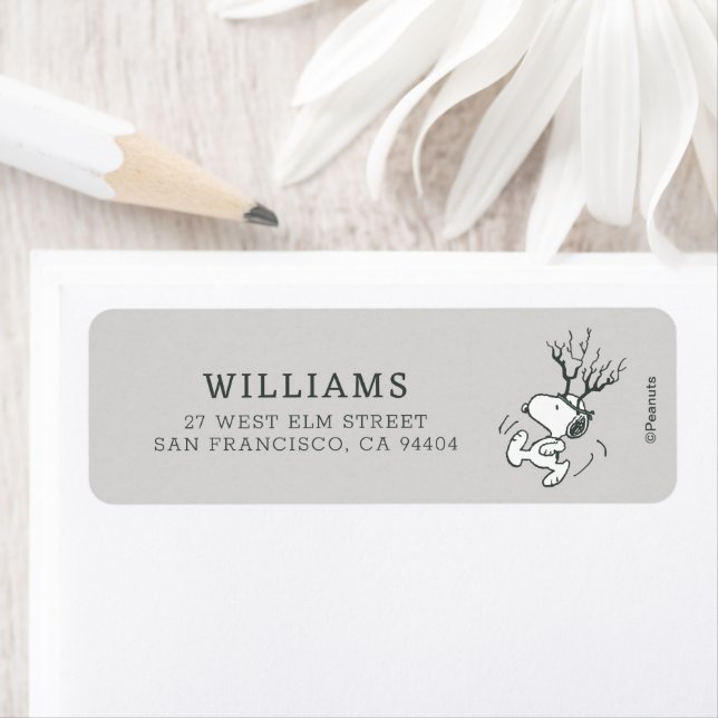 Peanuts | Snoopy Reindeer Return Address Label (Insitu)