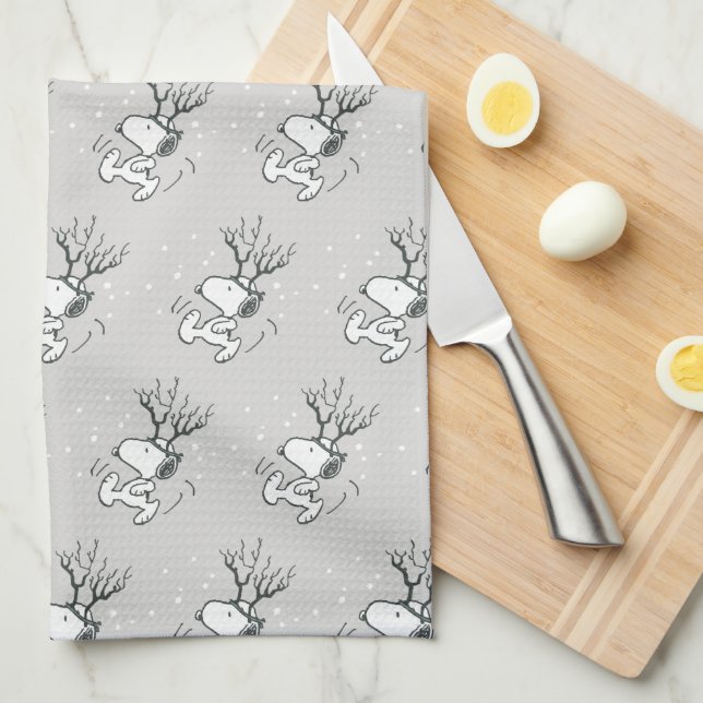 Peanuts | Snoopy Reindeer Tea Towel (Quarter Fold)