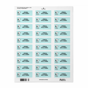 Peanuts   Snoopy Return Address Label