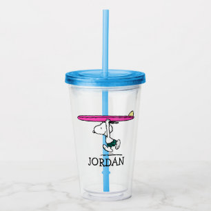 Peanuts   Snoopy Running   Add Your Name Acrylic Tumbler