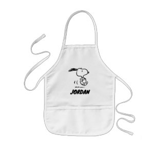 Peanuts   Snoopy Running   Add Your Name Kids Apron