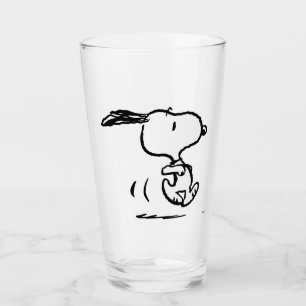 Peanuts   Snoopy Running Glass