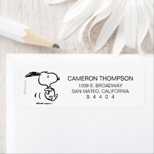 Peanuts   Snoopy Running Return Address Label