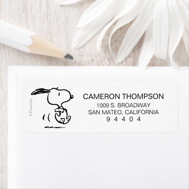 Peanuts | Snoopy Running Return Address Label (Insitu)