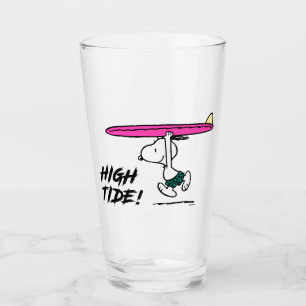 Peanuts   Snoopy Running to the Surf Glass