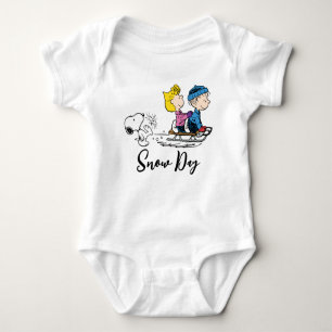 Peanuts   Snoopy, Sally & Linus Sled Riding Baby Bodysuit
