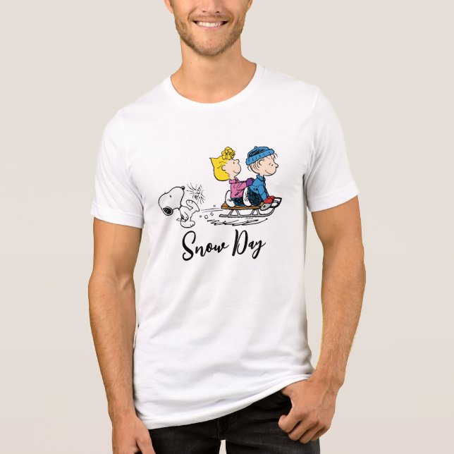 Peanuts | Snoopy, Sally & Linus Sled Riding Tri-Blend Shirt (Front)