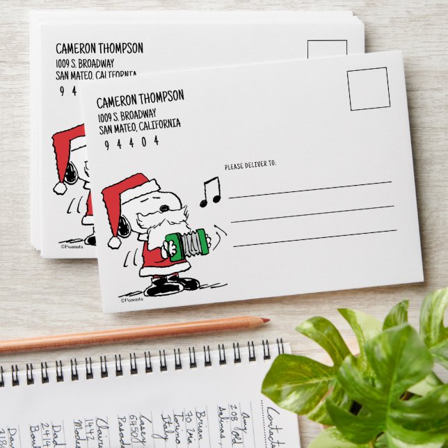 Peanuts | Snoopy Santa Claus Accordian Envelope (Stacked)