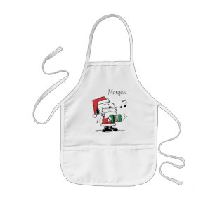 Peanuts   Snoopy Santa Claus Accordian Kids Apron