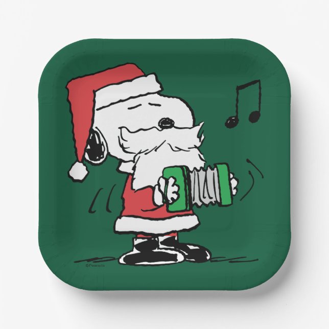 Peanuts | Snoopy Santa Claus Accordian Paper Plate (Front)