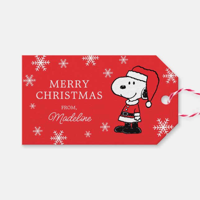 Peanuts | Snoopy Santa Claus Gift Tags (Front (Horizontal))