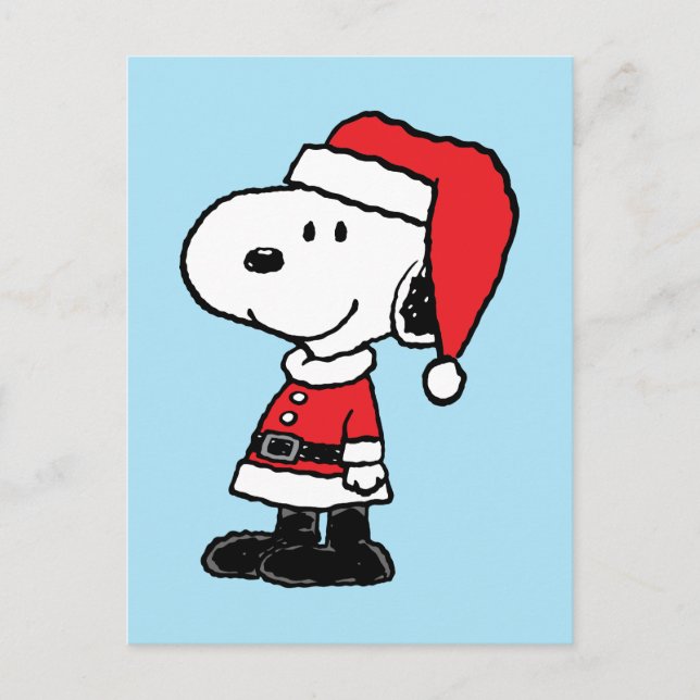 Peanuts | Snoopy Santa Claus Holiday Postcard (Front)