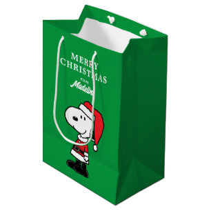 Peanuts Snoopy Santa Claus Medium Gift Bag