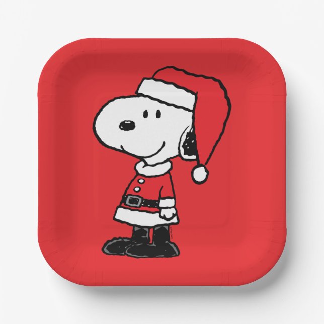 Peanuts | Snoopy Santa Claus Paper Plate (Front)