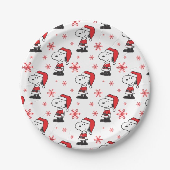 Peanuts | Snoopy Santa Claus Paper Plate (Front)