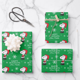 Peanuts   Snoopy Santa Claus Wrapping Paper Sheet