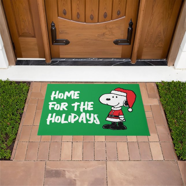 Peanuts | Snoopy Santa Home for the Holidays Doormat (Outdoor)