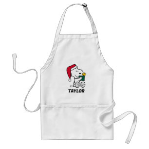 Peanuts   Snoopy Santa & Woodstock   Add Your Name Standard Apron