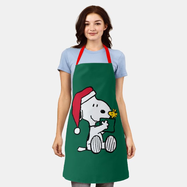 Peanuts | Snoopy Santa & Woodstock Gift Apron (Worn)