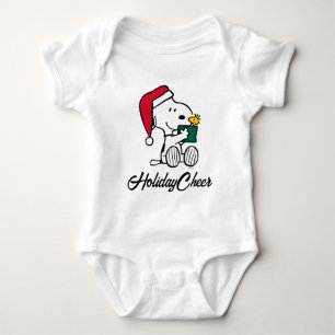 Peanuts   Snoopy Santa & Woodstock Gift Baby Bodysuit