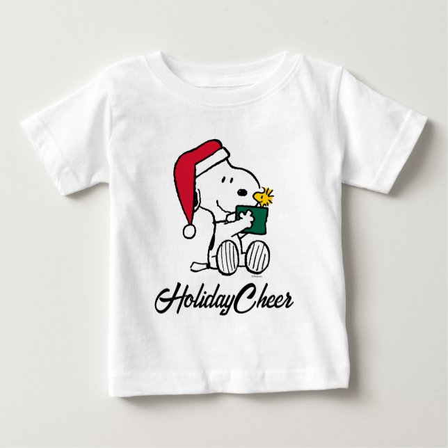Peanuts | Snoopy Santa & Woodstock Gift Baby T-Shirt (Front)
