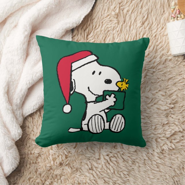 Peanuts | Snoopy Santa & Woodstock Gift Cushion (Blanket)