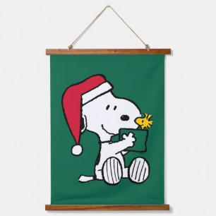 Peanuts   Snoopy Santa & Woodstock Gift Hanging Tapestry