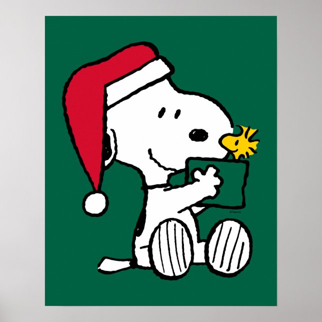 Peanuts | Snoopy Santa & Woodstock Gift Poster (Front)