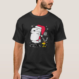Peanuts Snoopy Santa Woodstock Reindeer  T-Shirt