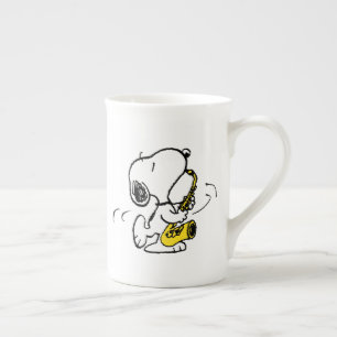 Peanuts   Snoopy Saxophone Player Bone China Mug