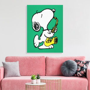 Peanuts Snoopy Saxophone Player Canvas Print