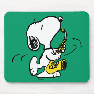 Peanuts   Snoopy Saxophone Player Mouse Pad