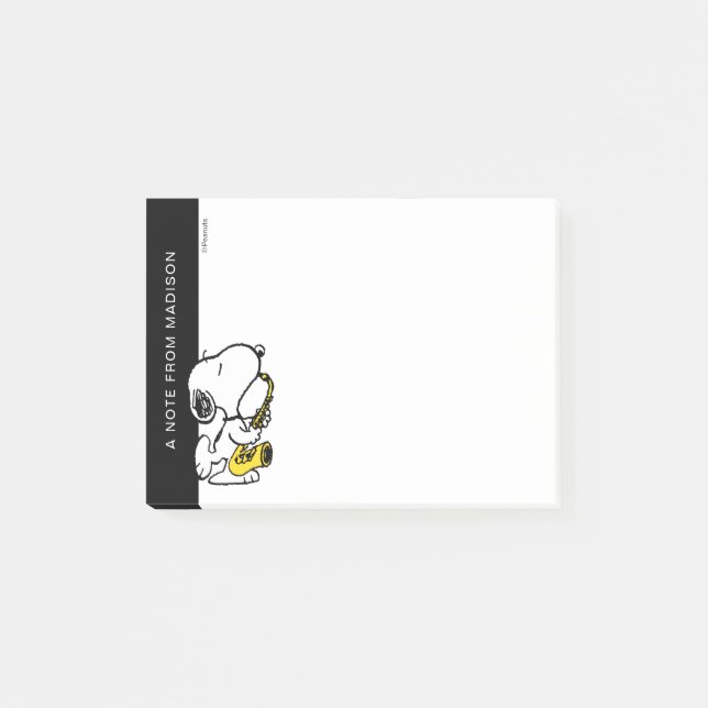 Peanuts | Snoopy Saxophone Player Post-it Notes (Front)