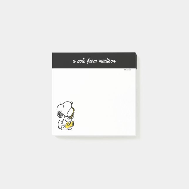 Peanuts | Snoopy Saxophone Player Post-it Notes (Front)