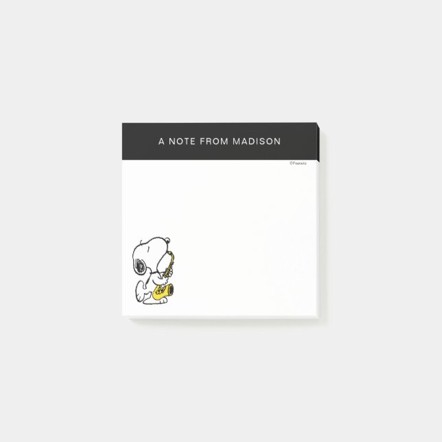 Peanuts | Snoopy Saxophone Player Post-it Notes (Front)