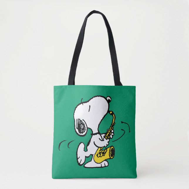Peanuts | Snoopy Saxophone Player Tote Bag (Front)