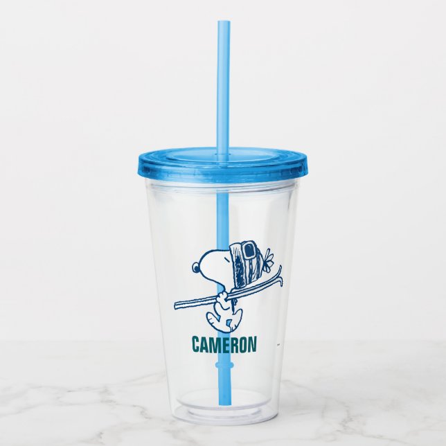 Peanuts | Snoopy Ski Trip Acrylic Tumbler (Front)