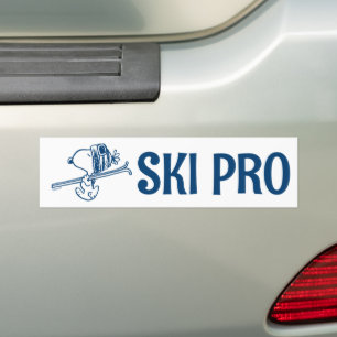 Peanuts   Snoopy Ski Trip Bumper Sticker