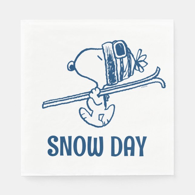 Peanuts | Snoopy Ski Trip Napkin (Front)
