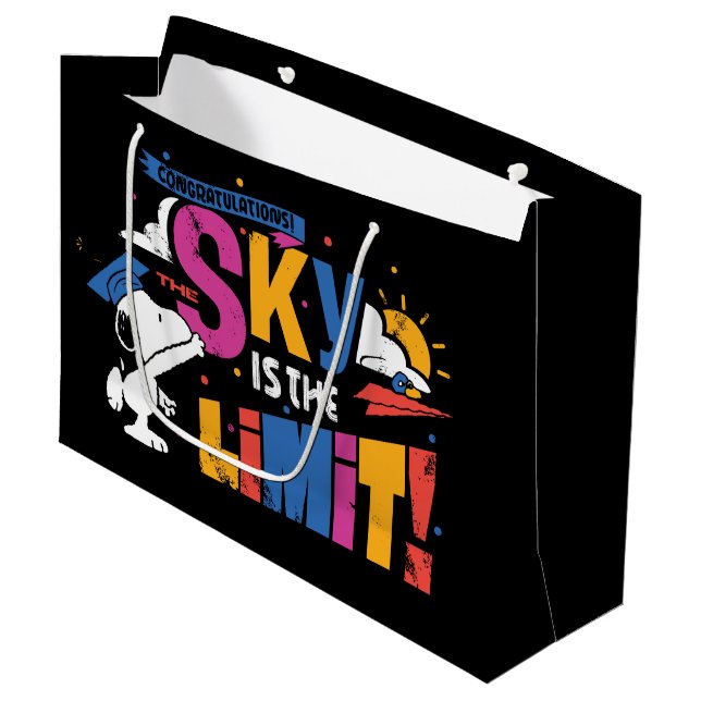 Peanuts Snoopy Sky Is The Limit Graduation Large Gift Bag (Front Angled)