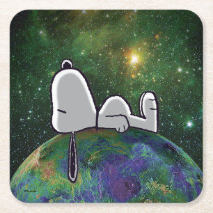 Peanuts   Snoopy Spaced Out Square Paper Coaster